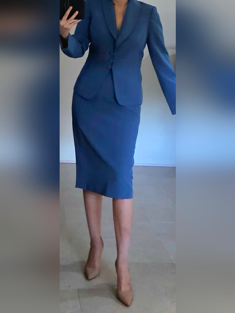 Le Suit Blue Pencil Skirt - Tailored Style 10